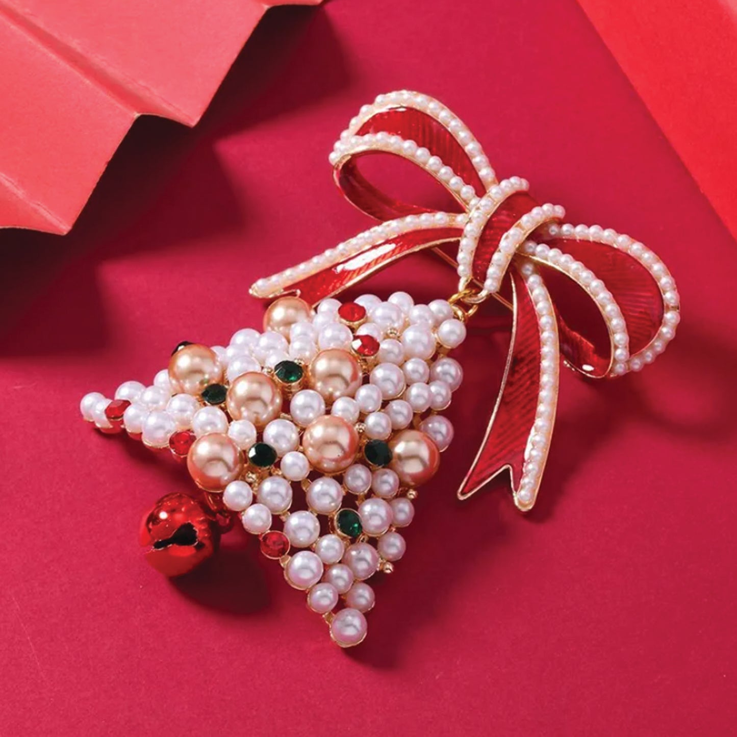 Christmas bell brooch