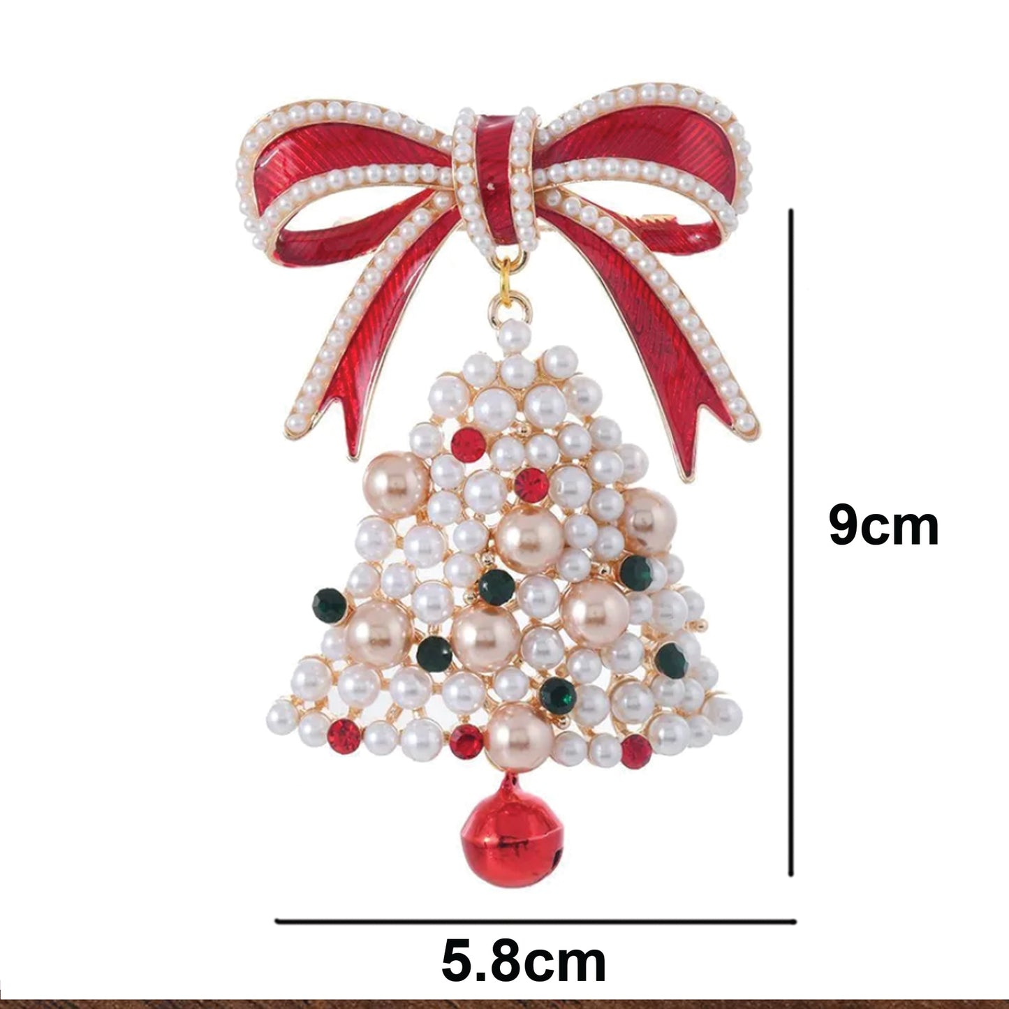 Christmas bell brooch