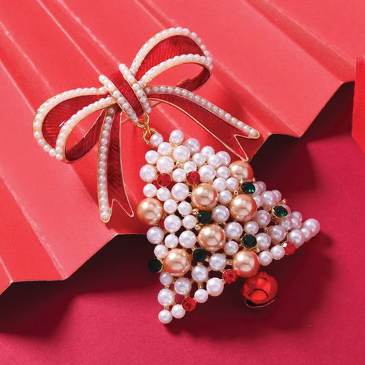 Christmas bell brooch