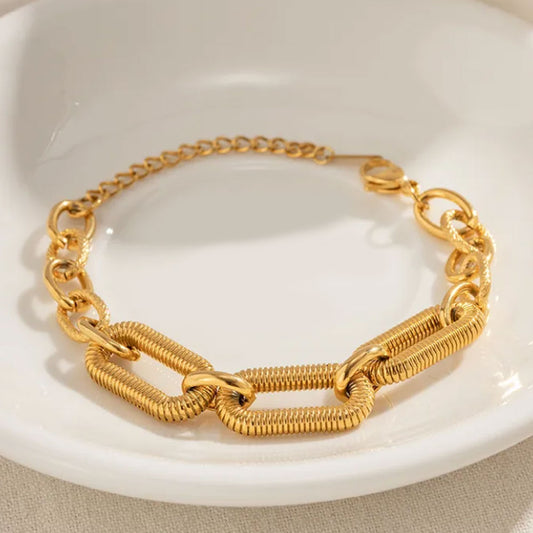 Chunky Chain Stainless Steel 18K Gold Plated Bracelet