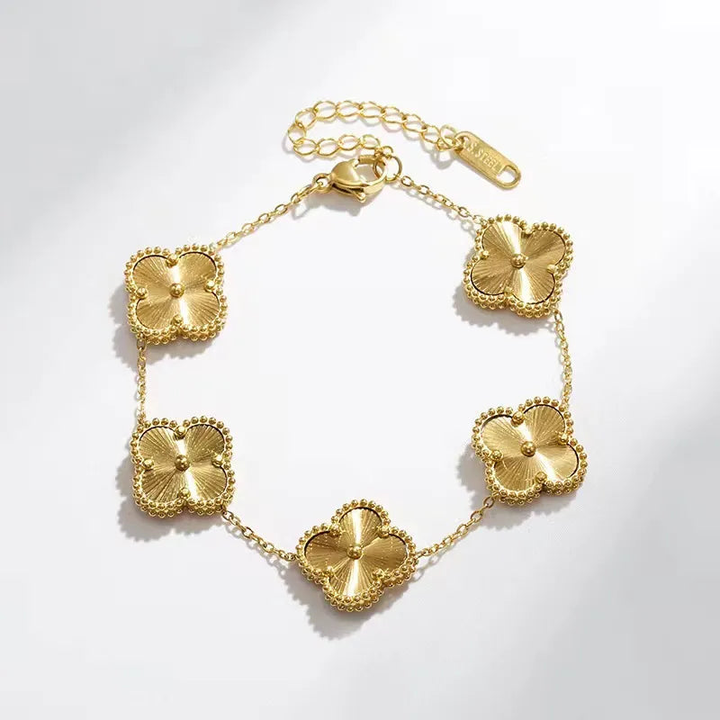 Clover Necklace / Bracelet / Earrings 18K Gold Plated Stainless Steel