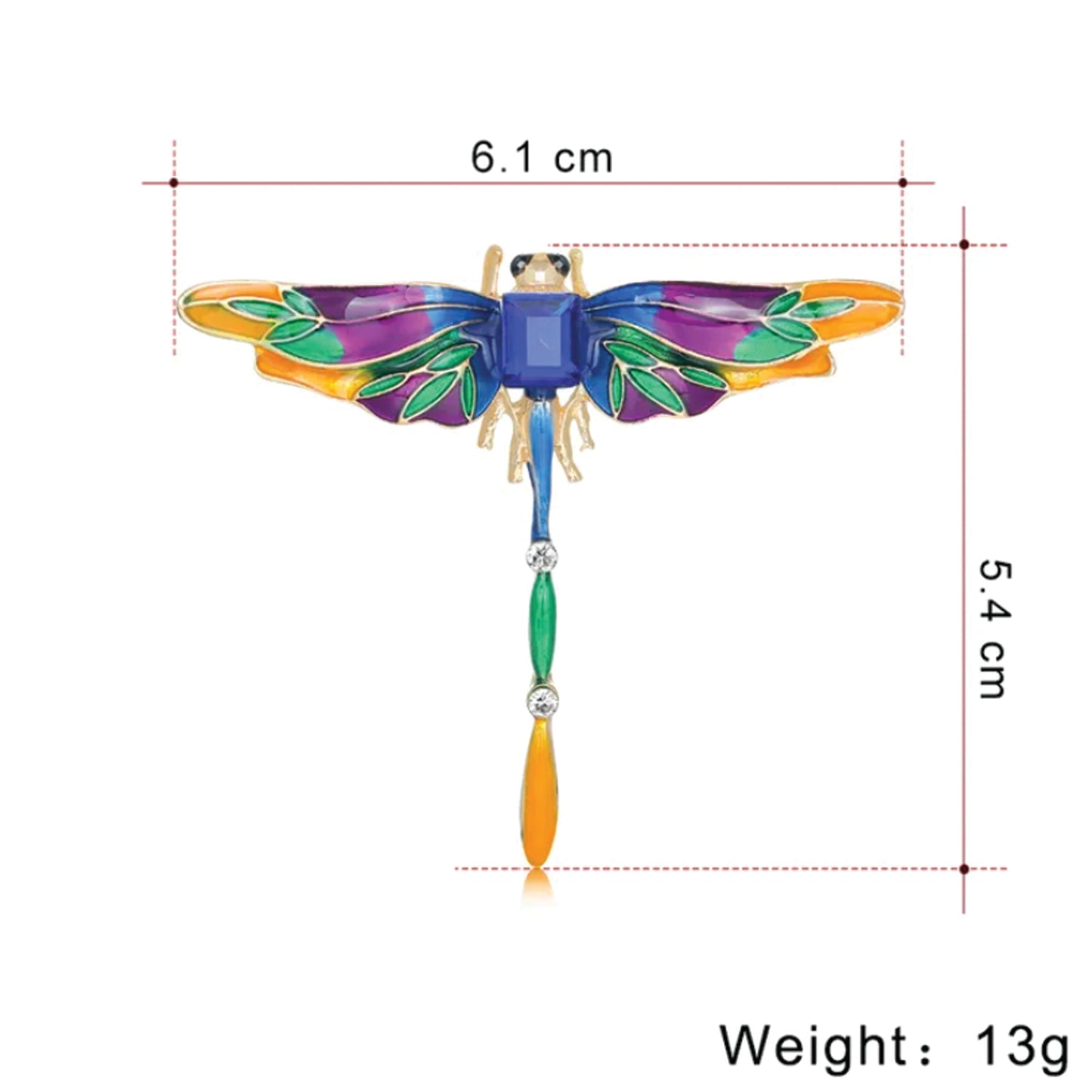 Colorful Dragonfly Brooch