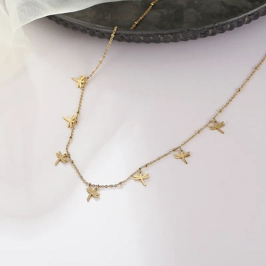 Dragonfly 14K Gold Plated Necklace