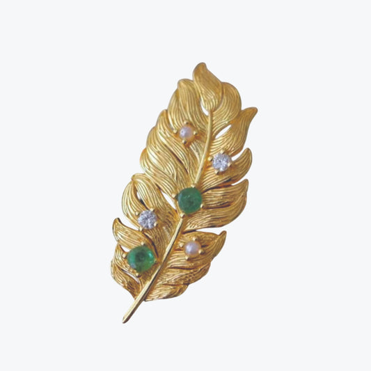 Mini Feather Brooch - Elegant Luxury Jewellery Pin