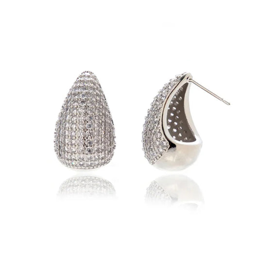 Mini Silver Dazzling Stud Drop Earring