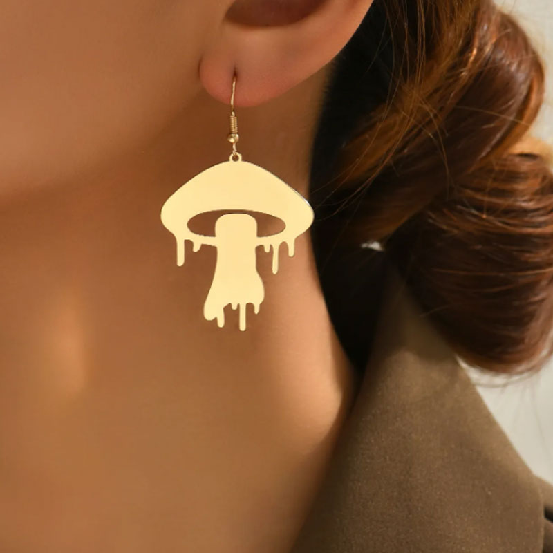 Drippy Mushroom Metal Earring - PEACHY ACCESSORIES
