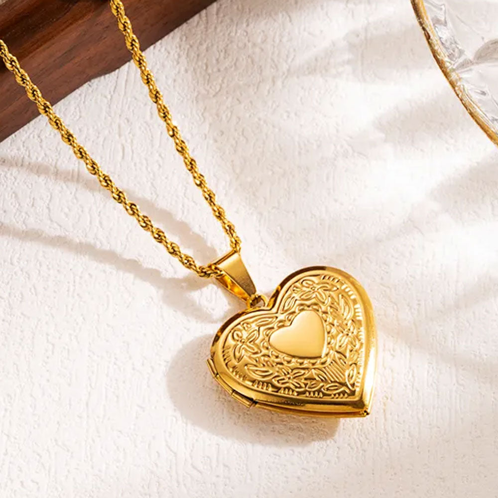 Classic Heart Locket Necklace - 18K Gold Plated