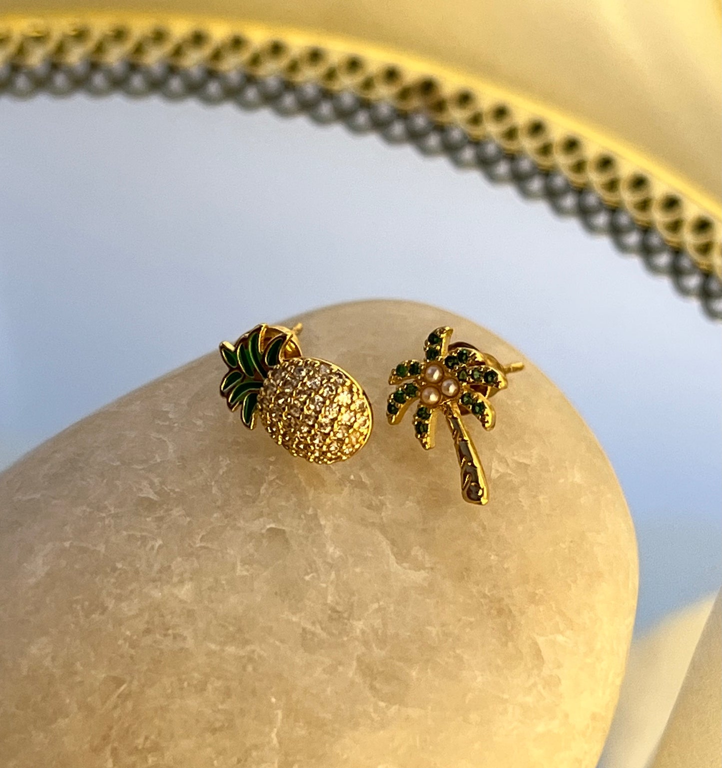 Coconut Tree and Pineapple Earring - PEACHY ACCESSORIES