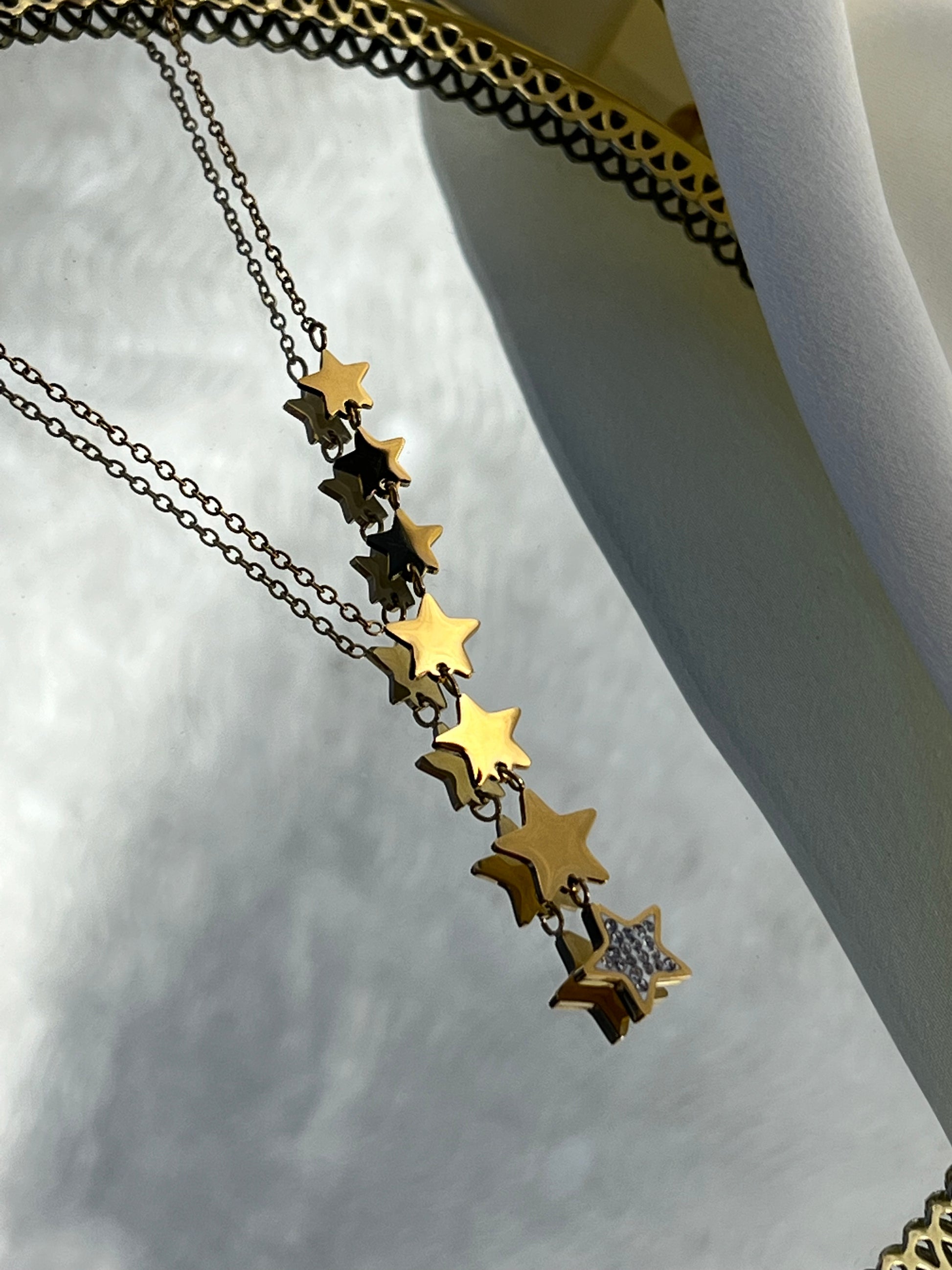 Star Stainless Steel 18K Gold Plated Pendant Necklace - PEACHY ACCESSORIES