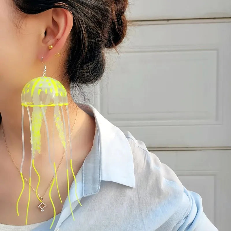 Jelly Fish Silica Gel Tassel Earrings - PEACHY ACCESSORIES