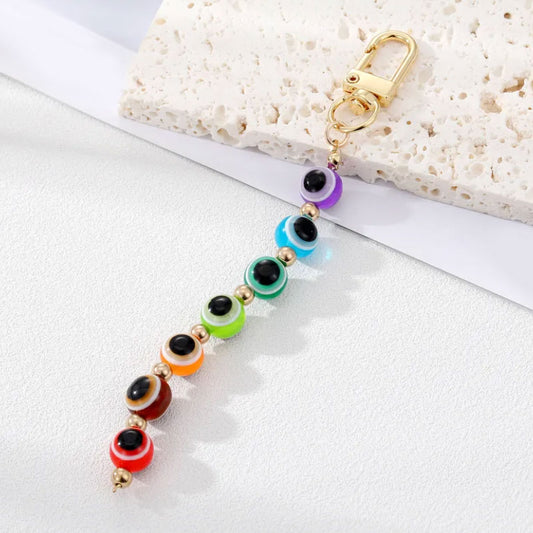 Colorful Beaded Evil Eye Keychain - PEACHY ACCESSORIES