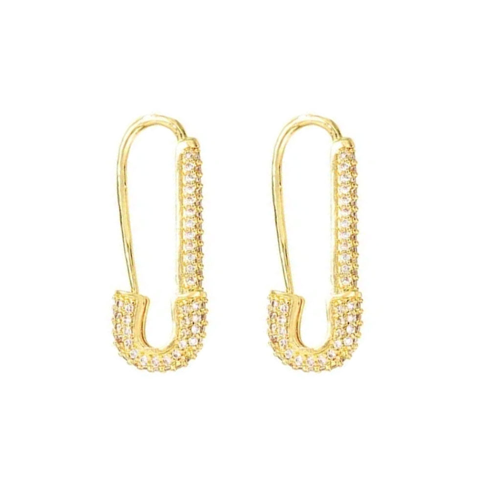 Safety Pin Earring - 18K Gold Plated
