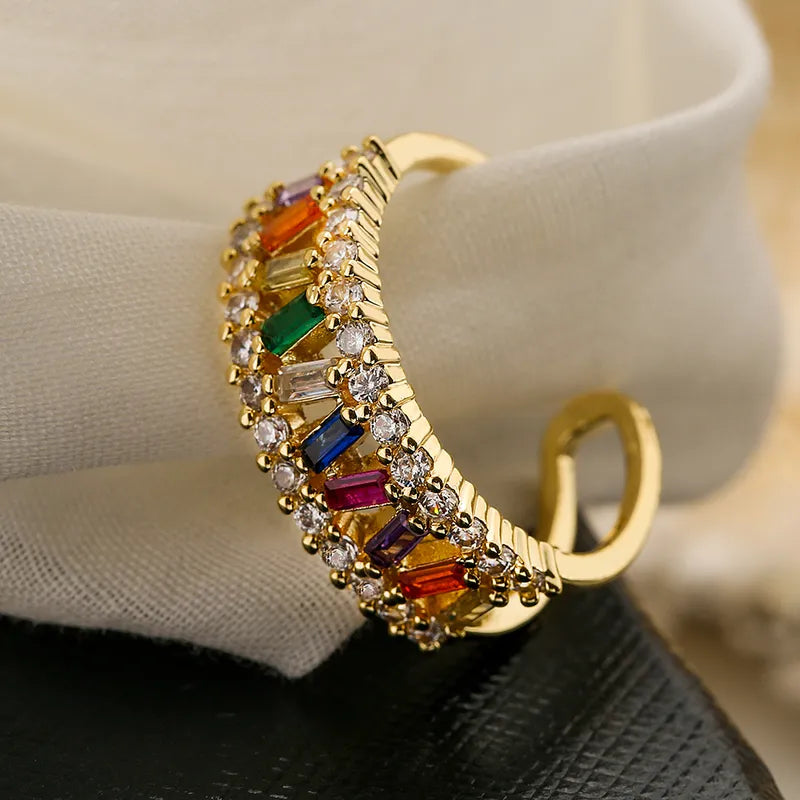 Rainbow Zircon 18K Gold Plated Ring - PEACHY ACCESSORIES
