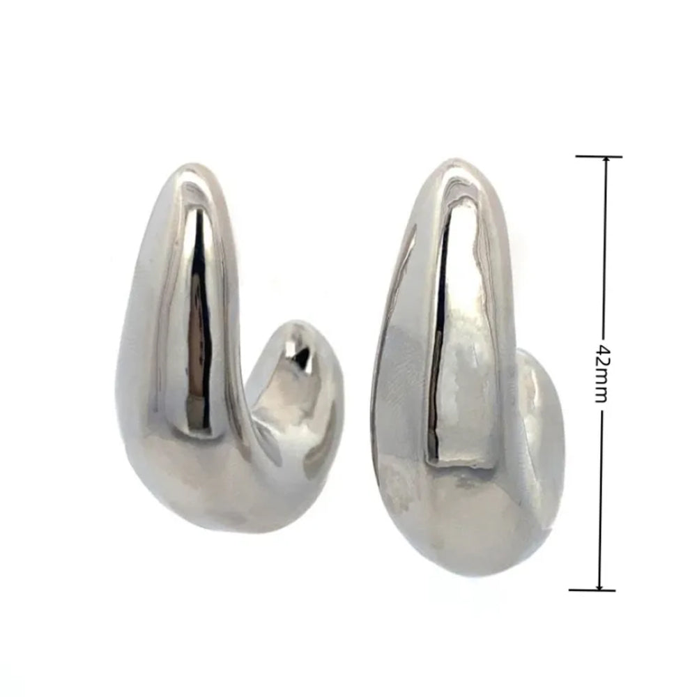 Bold Statement Earrings - Silver