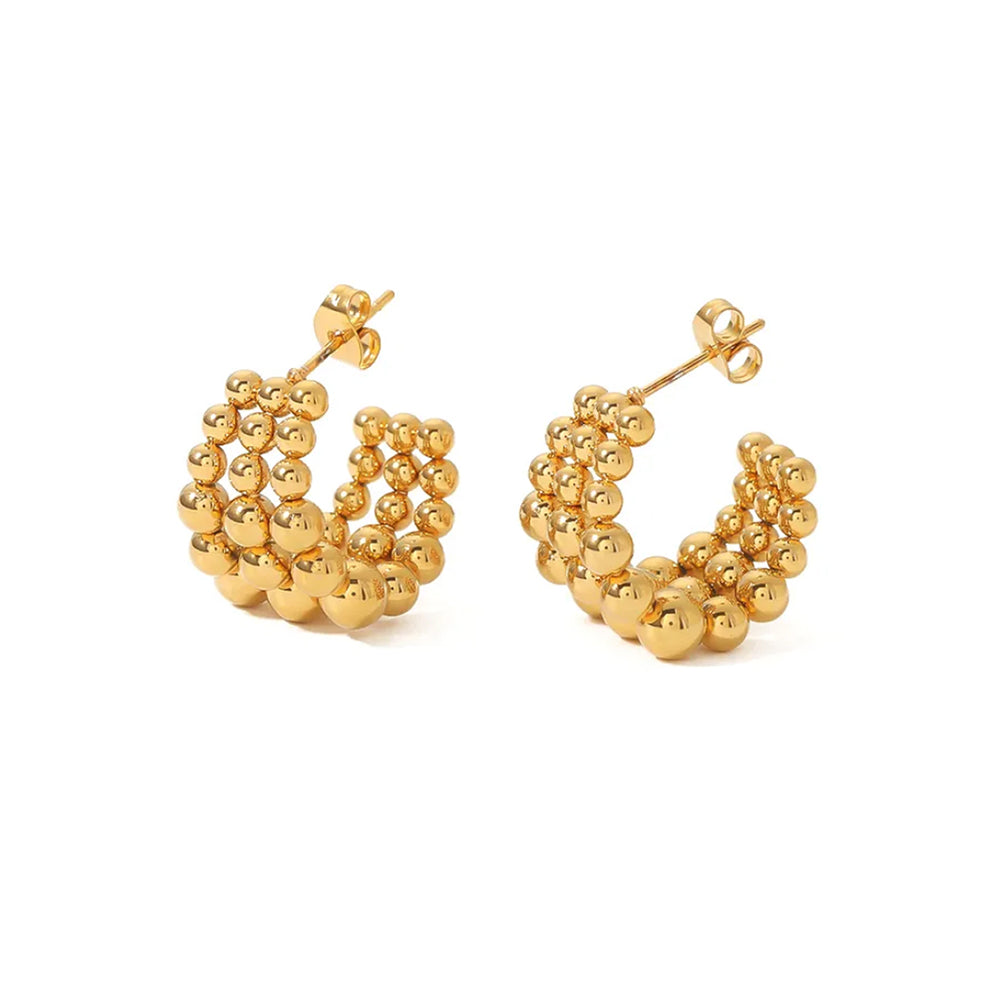 Classic Diana Stud Hoop Earrings - 18K Gold Plated