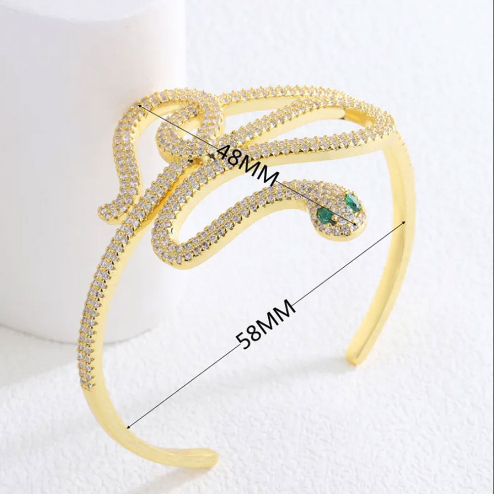 Luxurious Serpent Kada Bangle Bracelet 18K Gold Plated