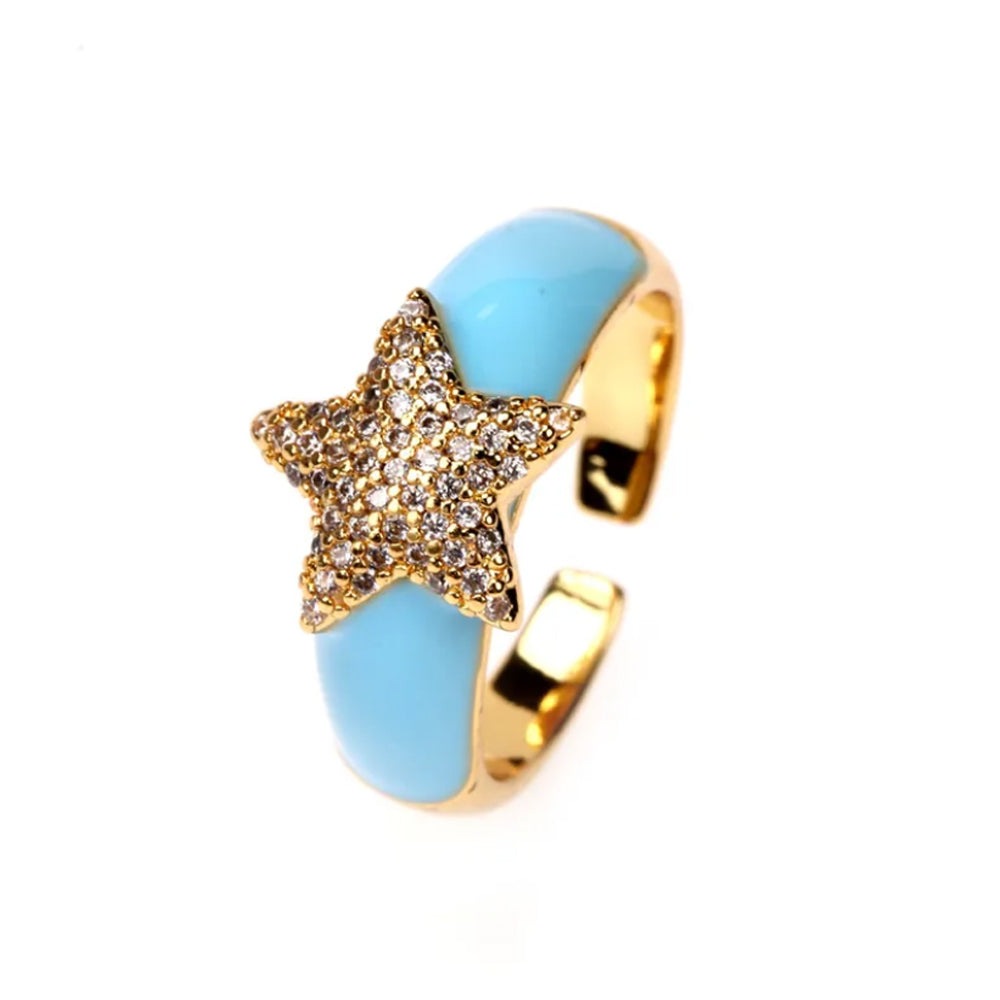 Star Enamel Ring - PEACHY ACCESSORIES