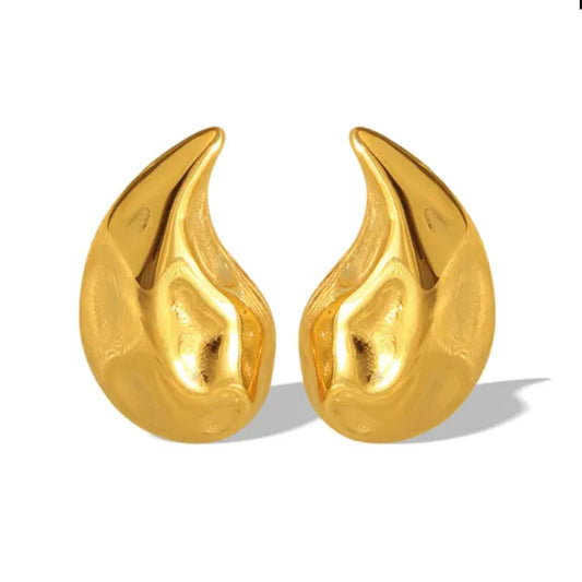 Mini Textured Drop 18K Gold Plated Earrings