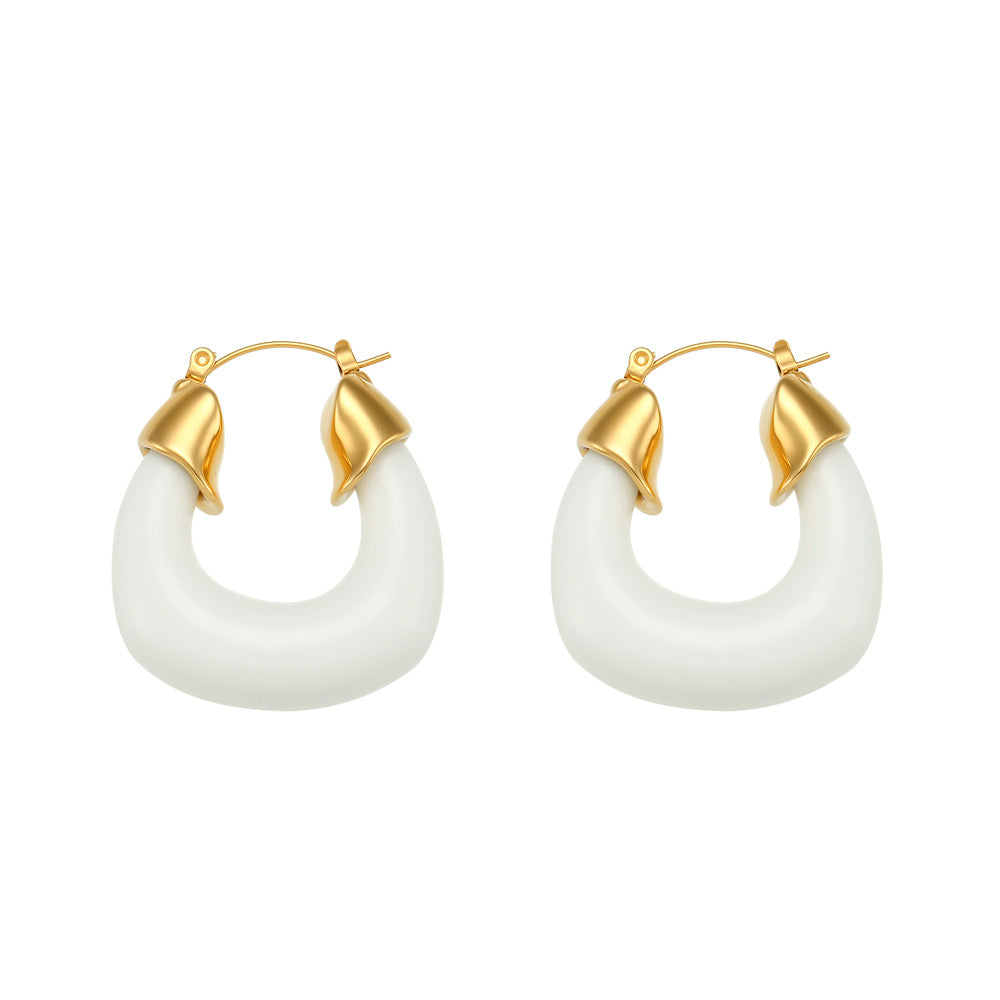 Classic U Shaped Hoop Earrings - 18K Gold Plated