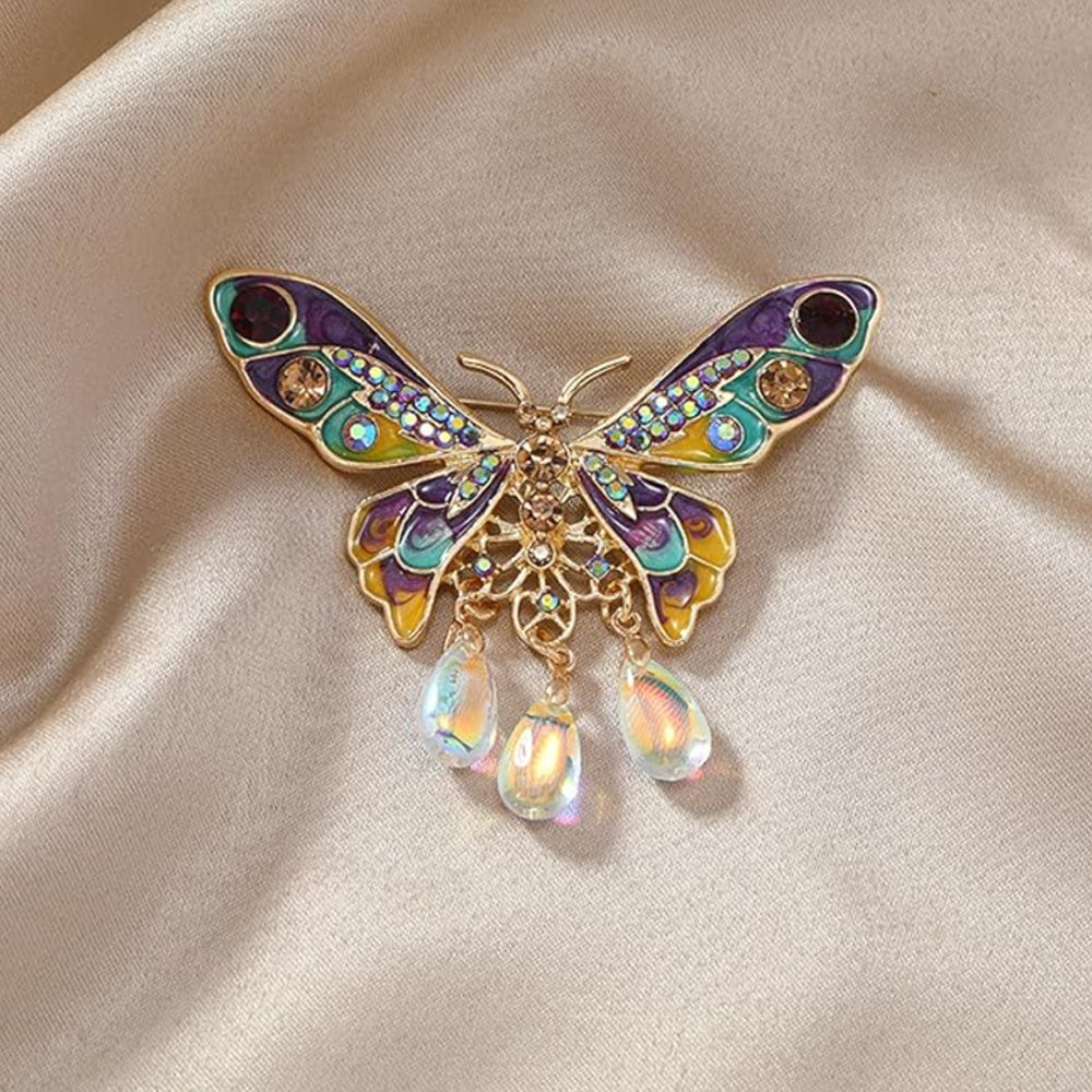 Colourful Tassel Butterfly Brooch